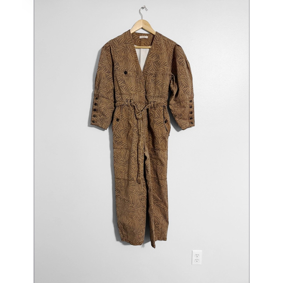 Ulla Johnson Ezra Animal Print Crop Leg Jumpsuit - Picture 2 of 13